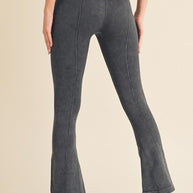 Stone Washed Ribbed Yoga Pants-Yelete-[option4]-[option5]-[option6]-[option7]-[option8]-Shop-Boutique-Clothing-for-Women-Online