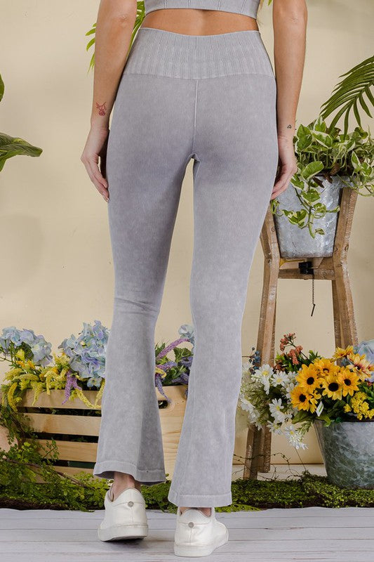 Stone Washed Ribbed Yoga Pants-Yelete-[option4]-[option5]-[option6]-[option7]-[option8]-Shop-Boutique-Clothing-for-Women-Online