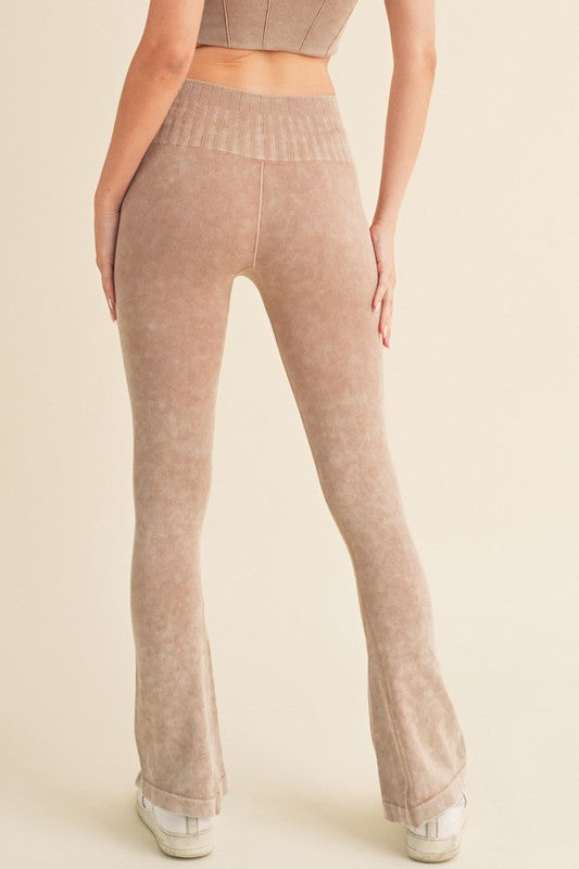 Stone Washed Ribbed Yoga Pants-Yelete-[option4]-[option5]-[option6]-[option7]-[option8]-Shop-Boutique-Clothing-for-Women-Online