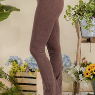 Stone Washed Ribbed Yoga Pants-Yelete-[option4]-[option5]-[option6]-[option7]-[option8]-Shop-Boutique-Clothing-for-Women-Online