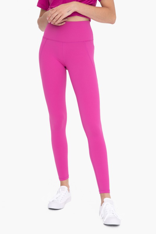 Mono B Tapered Band Essential Solid Highwaist Leggings-Mono B-BERRY-S-[option4]-[option5]-[option6]-[option7]-[option8]-Shop-Boutique-Clothing-for-Women-Online