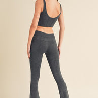 Stone Washed Ribbed Matching Yoga Set-Yelete-[option4]-[option5]-[option6]-[option7]-[option8]-Shop-Boutique-Clothing-for-Women-Online