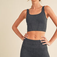 Stone Washed Ribbed Matching Yoga Set-Yelete-[option4]-[option5]-[option6]-[option7]-[option8]-Shop-Boutique-Clothing-for-Women-Online