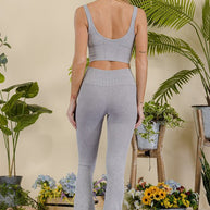 Stone Washed Ribbed Matching Yoga Set-Yelete-[option4]-[option5]-[option6]-[option7]-[option8]-Shop-Boutique-Clothing-for-Women-Online