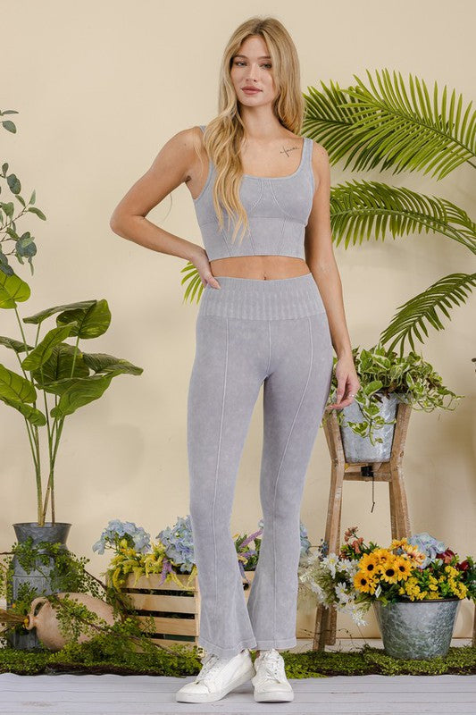 Stone Washed Ribbed Matching Yoga Set-Yelete-[option4]-[option5]-[option6]-[option7]-[option8]-Shop-Boutique-Clothing-for-Women-Online