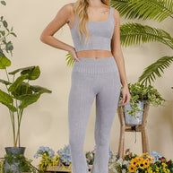 Stone Washed Ribbed Matching Yoga Set-Yelete-[option4]-[option5]-[option6]-[option7]-[option8]-Shop-Boutique-Clothing-for-Women-Online