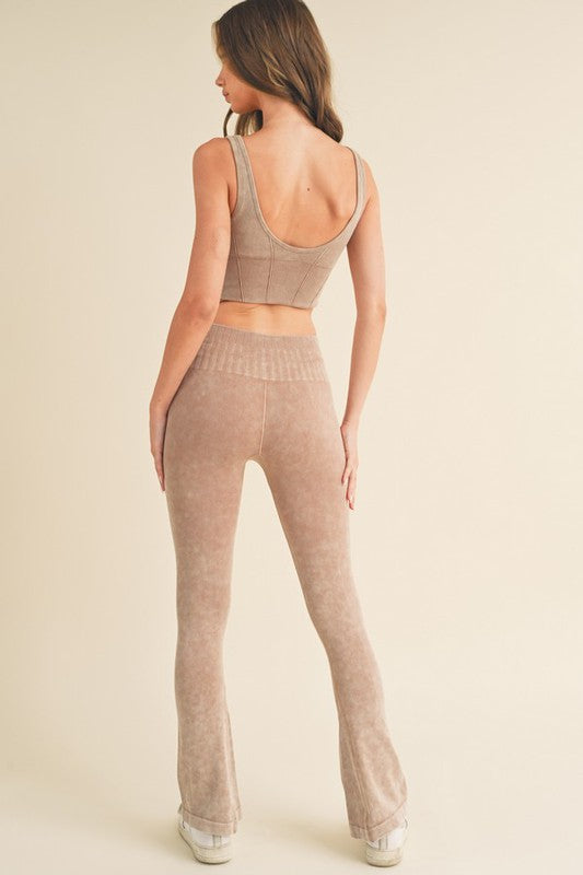 Stone Washed Ribbed Matching Yoga Set-Yelete-[option4]-[option5]-[option6]-[option7]-[option8]-Shop-Boutique-Clothing-for-Women-Online