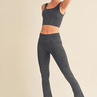 Stone Washed Ribbed Matching Yoga Set-Yelete-[option4]-[option5]-[option6]-[option7]-[option8]-Shop-Boutique-Clothing-for-Women-Online
