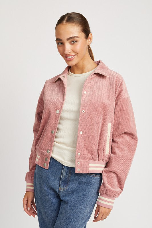 BOMBER JACKET WITH COLLAR-Emory Park-[option4]-[option5]-[option6]-[option7]-[option8]-Shop-Boutique-Clothing-for-Women-Online