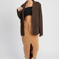 CORDUROY MID SKIRT WITH FRONT SLIT-Emory Park-[option4]-[option5]-[option6]-[option7]-[option8]-Shop-Boutique-Clothing-for-Women-Online