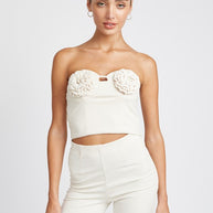 ROSETTE BUSTIER TOP-Emory Park-CREAM-S-[option4]-[option5]-[option6]-[option7]-[option8]-Shop-Boutique-Clothing-for-Women-Online