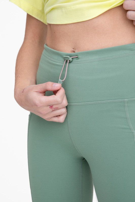 Mono B Green -Adjustable Bungee Waist Hiking Leggings-Mono B-[option4]-[option5]-[option6]-[option7]-[option8]-Shop-Boutique-Clothing-for-Women-Online