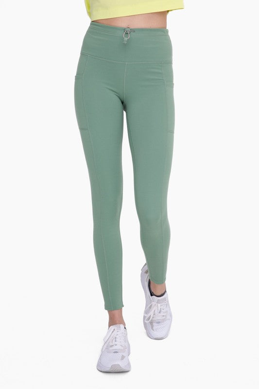 Mono B Green -Adjustable Bungee Waist Hiking Leggings-Mono B-SAGE-S-[option4]-[option5]-[option6]-[option7]-[option8]-Shop-Boutique-Clothing-for-Women-Online