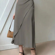 Asymmetric Wrap Midi Skirt with Fluted Hem-Skirts-Trendsi-[option4]-[option5]-[option6]-[option7]-[option8]-Shop-Boutique-Clothing-for-Women-Online