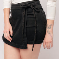Judy Blue Bentli High Rise Side Tie Denim Skort in Black-Denim-Ave Shops-[option4]-[option5]-[option6]-[option7]-[option8]-Shop-Boutique-Clothing-for-Women-Online