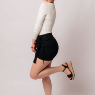 Judy Blue Bentli High Rise Side Tie Denim Skort in Black-Denim-Ave Shops-[option4]-[option5]-[option6]-[option7]-[option8]-Shop-Boutique-Clothing-for-Women-Online