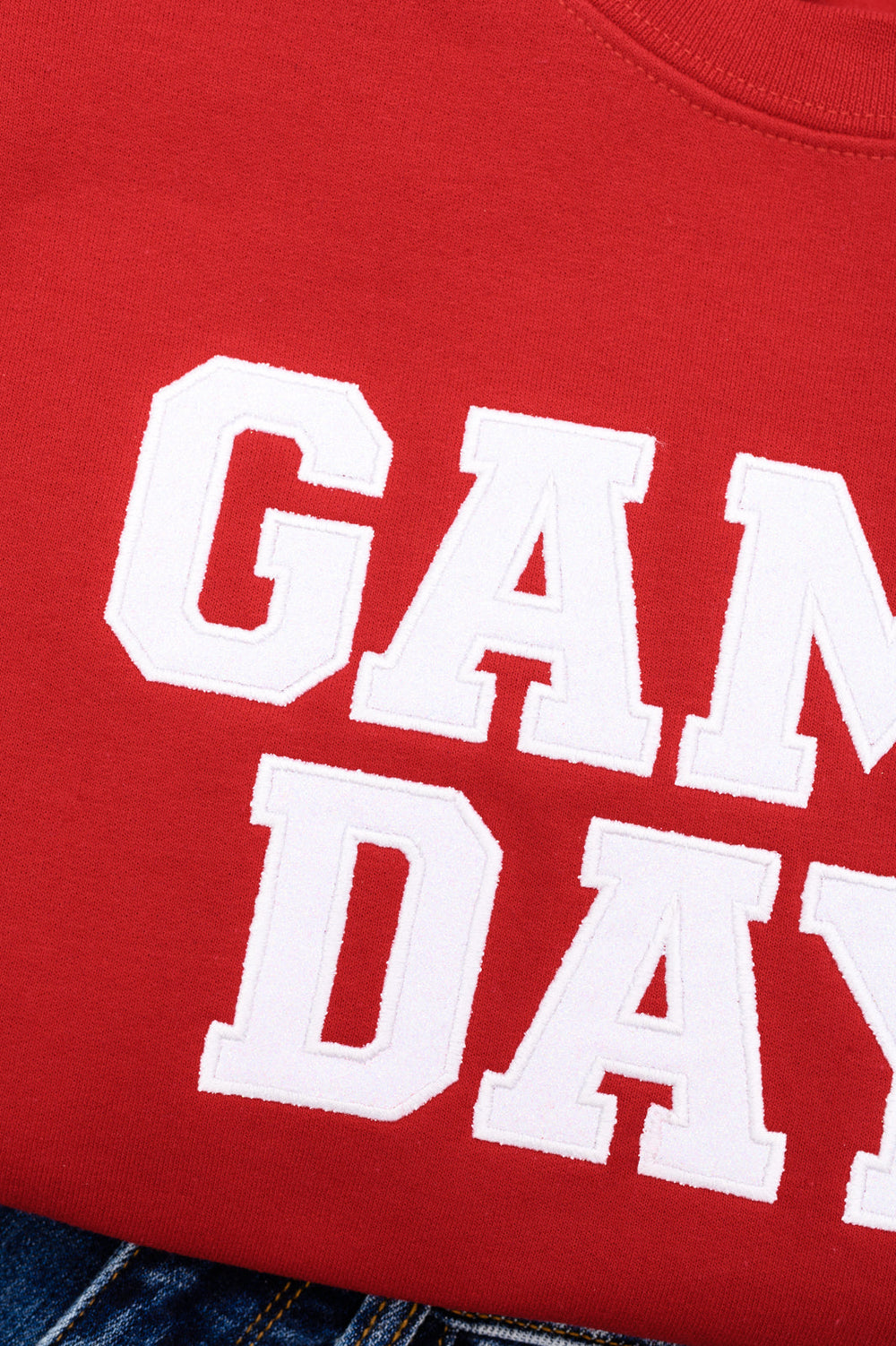 PREORDER: Embroidered Glitter Game Day Sweatshirt in Red/White-Womens-Ave Shops-[option4]-[option5]-[option6]-[option7]-[option8]-Shop-Boutique-Clothing-for-Women-Online