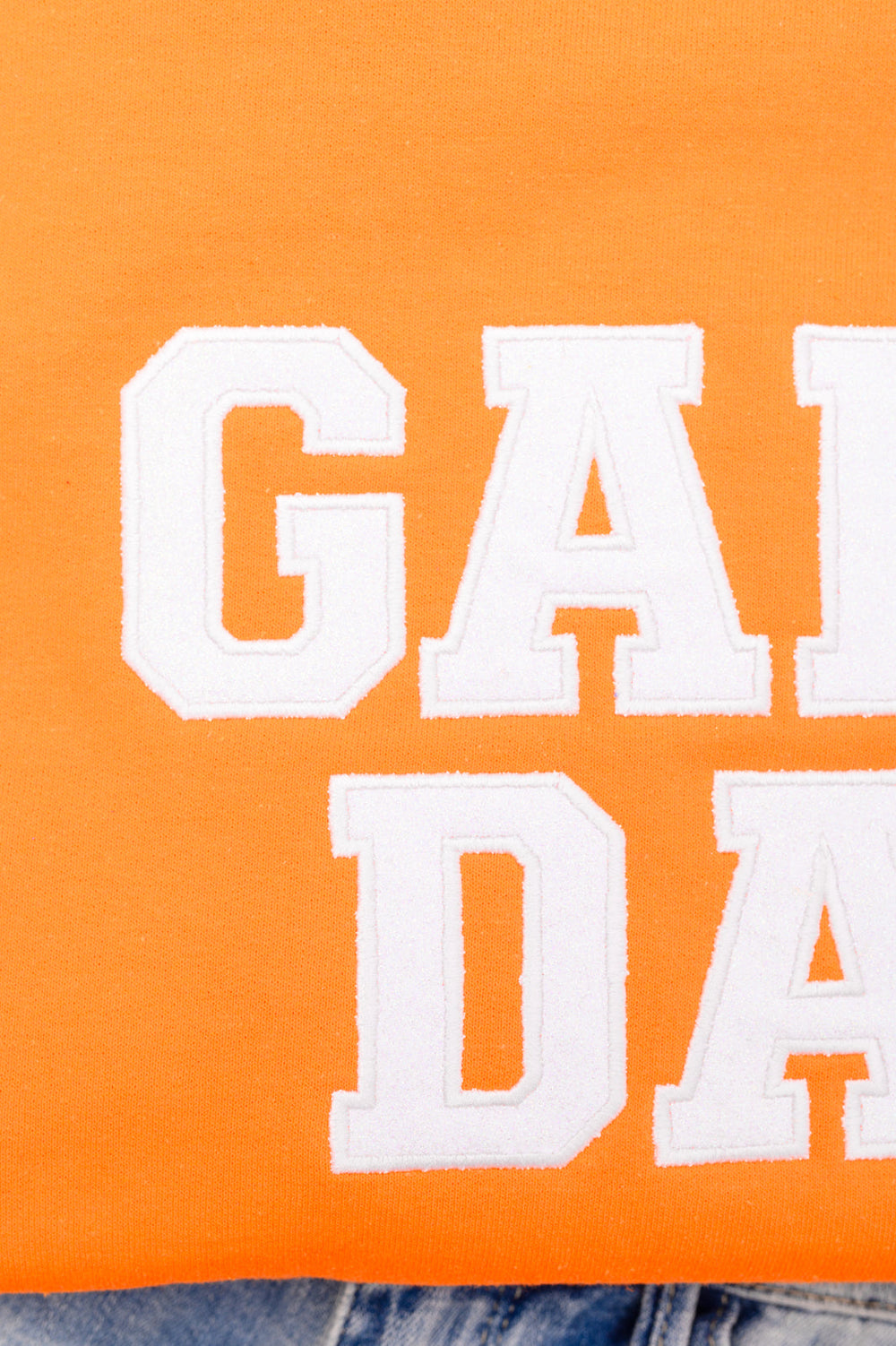 PREORDER: Embroidered Glitter Game Day Sweatshirt in Bright Orange/White-Womens-Ave Shops-[option4]-[option5]-[option6]-[option7]-[option8]-Shop-Boutique-Clothing-for-Women-Online