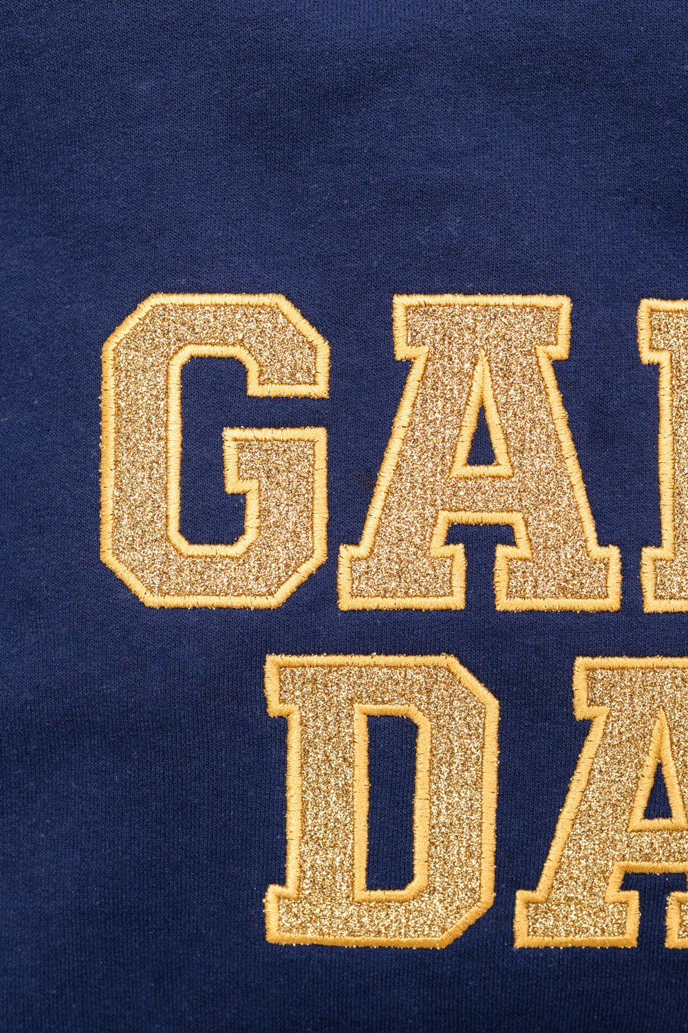 PREORDER: Embroidered Glitter Game Day Sweatshirt in Navy/Old Gold-Womens-Ave Shops-[option4]-[option5]-[option6]-[option7]-[option8]-Shop-Boutique-Clothing-for-Women-Online