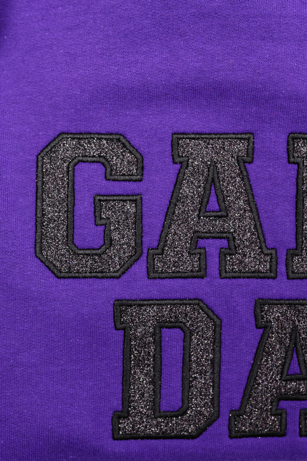 PREORDER: Embroidered Glitter Game Day Sweatshirt in Purple/Black-Womens-Ave Shops-[option4]-[option5]-[option6]-[option7]-[option8]-Shop-Boutique-Clothing-for-Women-Online