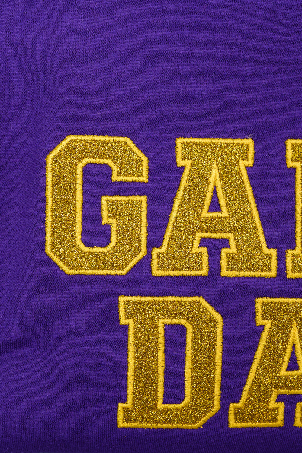 PREORDER: Embroidered Glitter Game Day Sweatshirt in Purple/Golden Yellow-Womens-Ave Shops-[option4]-[option5]-[option6]-[option7]-[option8]-Shop-Boutique-Clothing-for-Women-Online