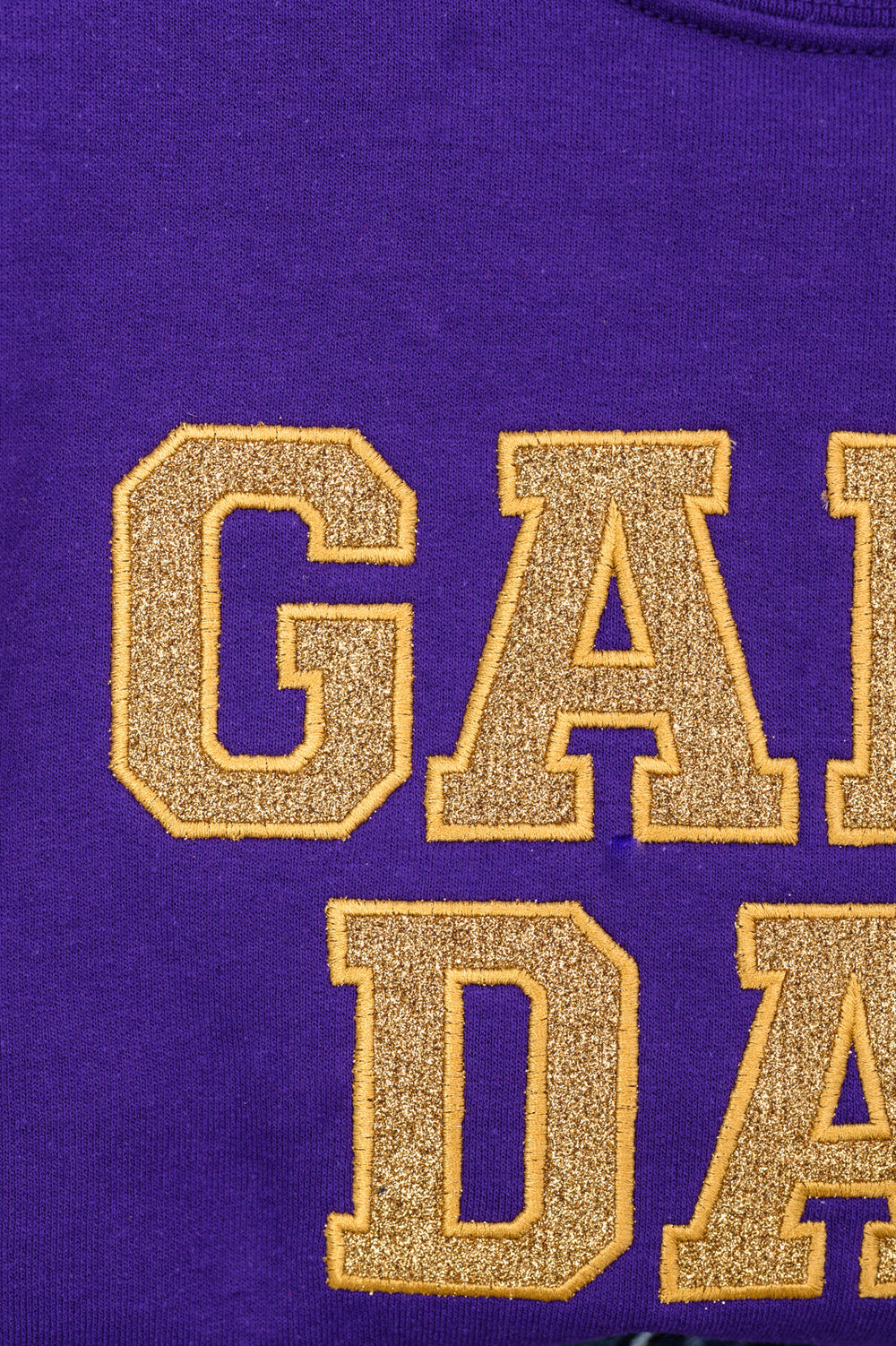PREORDER: Embroidered Glitter Game Day Sweatshirt in Purple/Old Gold-Womens-Ave Shops-[option4]-[option5]-[option6]-[option7]-[option8]-Shop-Boutique-Clothing-for-Women-Online