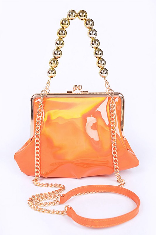 Metallic Mirrored Top Handle Swing Clutch Bag-Artini Accessories-[option4]-[option5]-[option6]-[option7]-[option8]-Shop-Boutique-Clothing-for-Women-Online