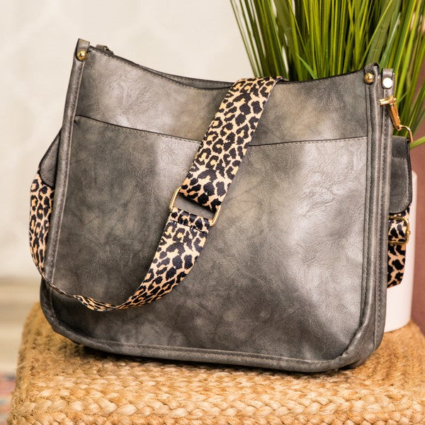 Crossbody Handbag Purse Leopard Animal Strap-Dani & Em-Gray-1-[option4]-[option5]-[option6]-[option7]-[option8]-Shop-Boutique-Clothing-for-Women-Online