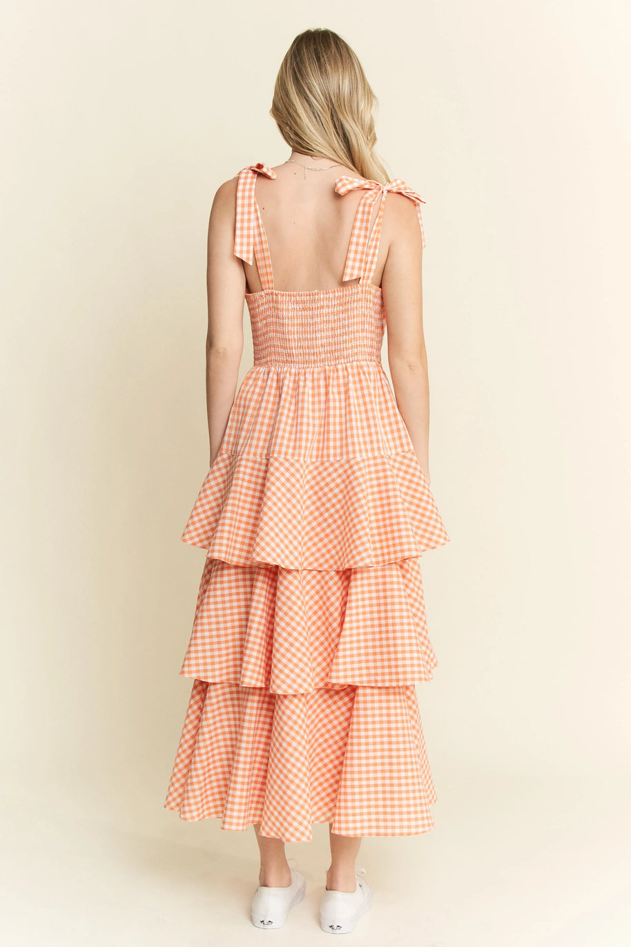 Jade By Jane Sleeveless Gingham Print Tiered Midi Dress-Dresses-Trendsi-[option4]-[option5]-[option6]-[option7]-[option8]-Shop-Boutique-Clothing-for-Women-Online