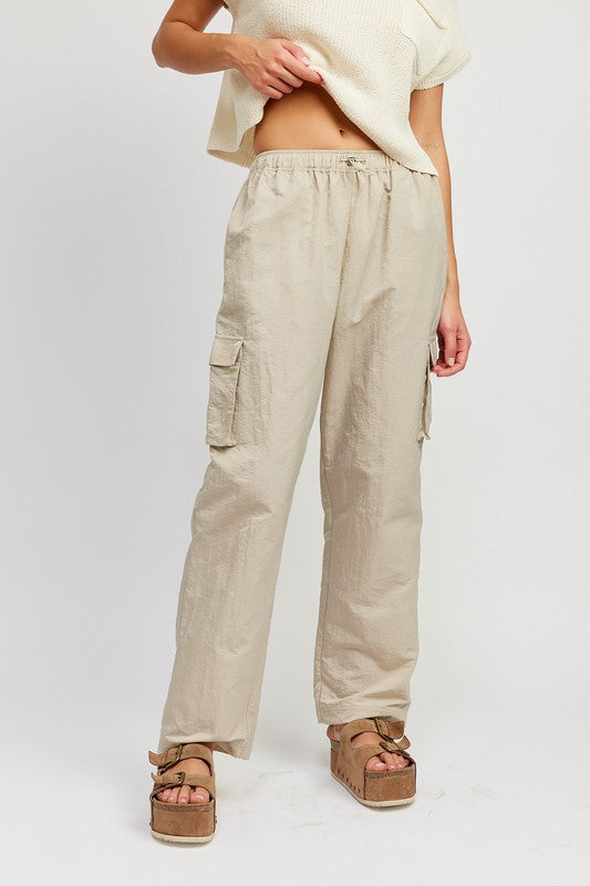 STRAIGHT LEG PANTS WITH ELASTIC WAIST BAND-Emory Park-TAUPE-S-[option4]-[option5]-[option6]-[option7]-[option8]-Shop-Boutique-Clothing-for-Women-Online