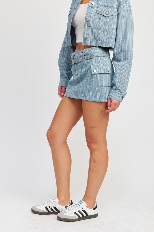 BELTED MINI DENIM SKIRT-Emory Park-[option4]-[option5]-[option6]-[option7]-[option8]-Shop-Boutique-Clothing-for-Women-Online