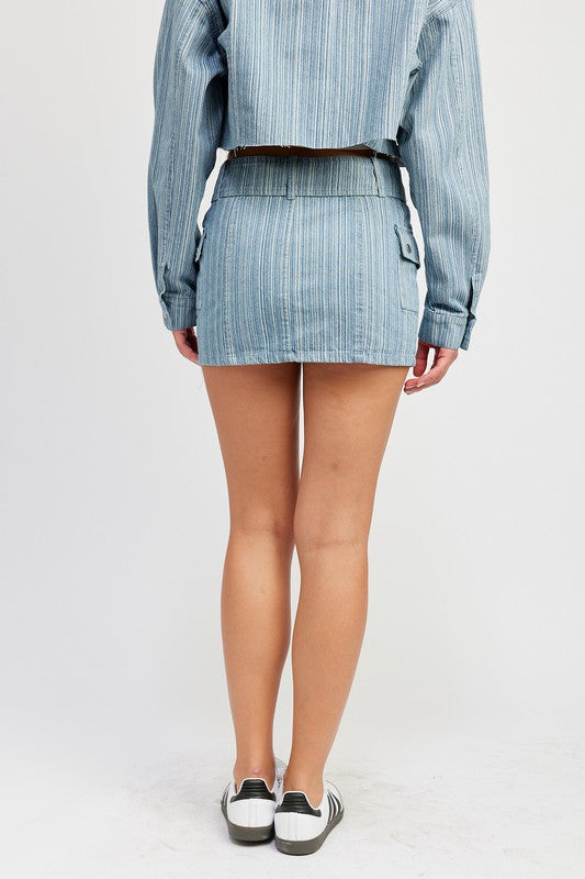 BELTED MINI DENIM SKIRT-Emory Park-[option4]-[option5]-[option6]-[option7]-[option8]-Shop-Boutique-Clothing-for-Women-Online