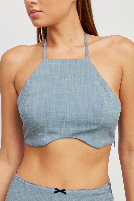 UNDERWIRE CROPPED HALTER TOP-Emory Park-[option4]-[option5]-[option6]-[option7]-[option8]-Shop-Boutique-Clothing-for-Women-Online