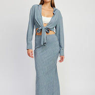 TIE FRONT CROPPED BLOUSE-Emory Park-[option4]-[option5]-[option6]-[option7]-[option8]-Shop-Boutique-Clothing-for-Women-Online