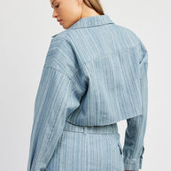 CROPPED DENIM JACKET-Emory Park-[option4]-[option5]-[option6]-[option7]-[option8]-Shop-Boutique-Clothing-for-Women-Online