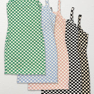 Checkered rib knit tank top dress-Miss Sparkling-[option4]-[option5]-[option6]-[option7]-[option8]-Shop-Boutique-Clothing-for-Women-Online