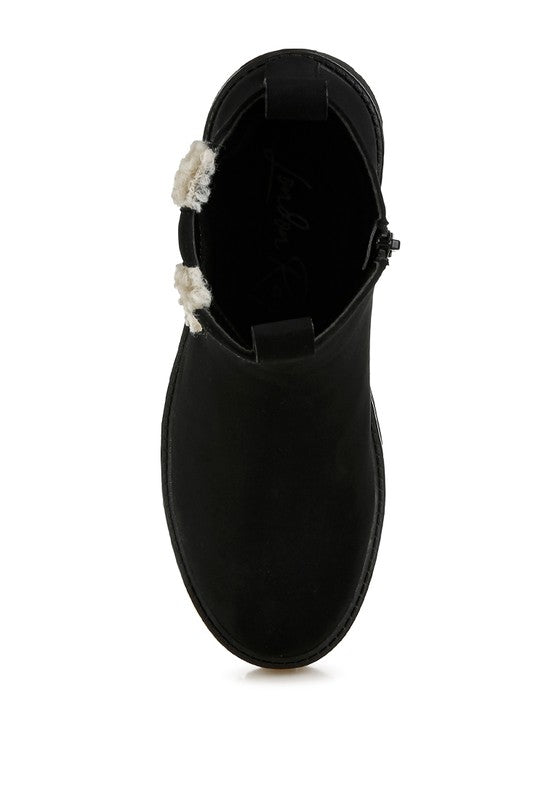 Mothman Faux Fur Detail Chunky Ankle Boots-Rag Company-[option4]-[option5]-[option6]-[option7]-[option8]-Shop-Boutique-Clothing-for-Women-Online