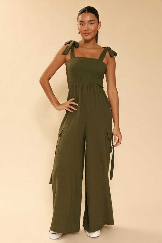 Smocked wide leg cargo jumpsuit-Miss Sparkling-[option4]-[option5]-[option6]-[option7]-[option8]-Shop-Boutique-Clothing-for-Women-Online