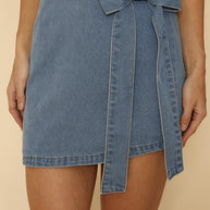 Asymmetrical denim bow skirt-Miss Sparkling-[option4]-[option5]-[option6]-[option7]-[option8]-Shop-Boutique-Clothing-for-Women-Online
