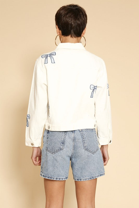 Embroidered bow denim jacket-Miss Sparkling-[option4]-[option5]-[option6]-[option7]-[option8]-Shop-Boutique-Clothing-for-Women-Online