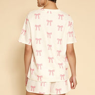 Novelty printed waffle pajama/ lounge shorts set-Miss Sparkling-[option4]-[option5]-[option6]-[option7]-[option8]-Shop-Boutique-Clothing-for-Women-Online