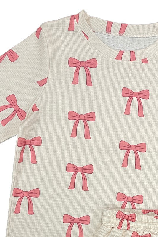 Novelty printed waffle pajama/ lounge shorts set-Miss Sparkling-[option4]-[option5]-[option6]-[option7]-[option8]-Shop-Boutique-Clothing-for-Women-Online