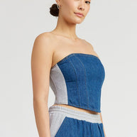 MIXED MEDIA BUSTIER TOP-Emory Park-[option4]-[option5]-[option6]-[option7]-[option8]-Shop-Boutique-Clothing-for-Women-Online