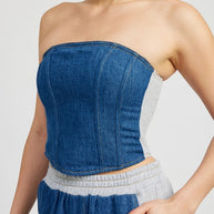MIXED MEDIA BUSTIER TOP-Emory Park-[option4]-[option5]-[option6]-[option7]-[option8]-Shop-Boutique-Clothing-for-Women-Online