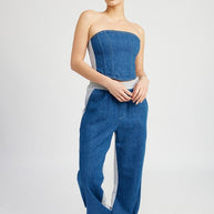 MIXED MEDIA BUSTIER TOP-Emory Park-[option4]-[option5]-[option6]-[option7]-[option8]-Shop-Boutique-Clothing-for-Women-Online