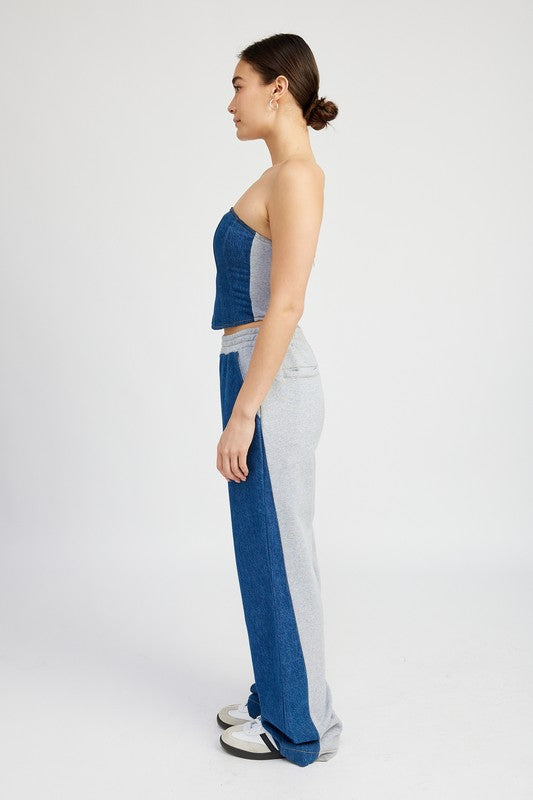 MIXED MEDIA BUSTIER TOP-Emory Park-[option4]-[option5]-[option6]-[option7]-[option8]-Shop-Boutique-Clothing-for-Women-Online