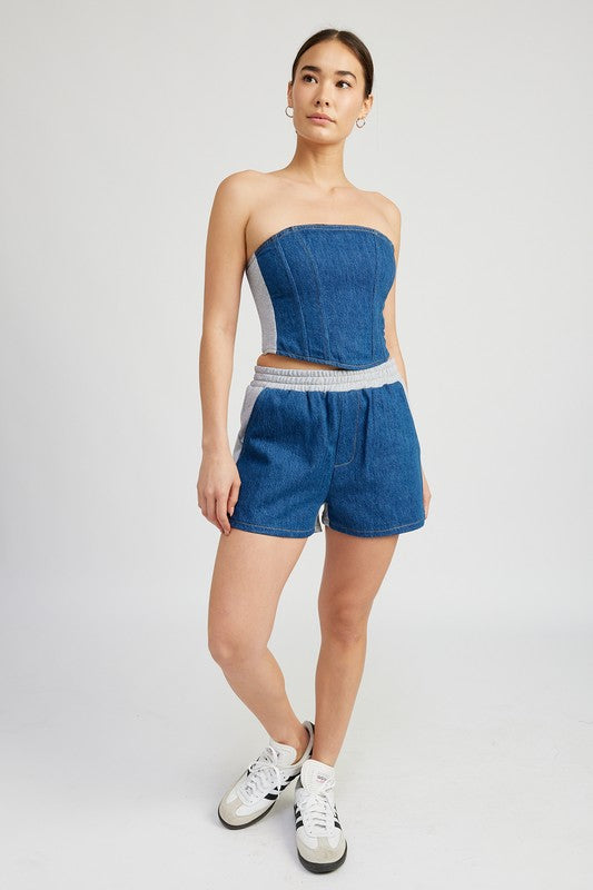 MIXED MEDIA HIGH WAIST SHORTS-Emory Park-[option4]-[option5]-[option6]-[option7]-[option8]-Shop-Boutique-Clothing-for-Women-Online