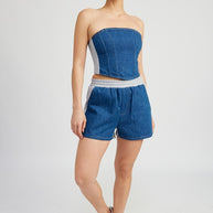 MIXED MEDIA HIGH WAIST SHORTS-Emory Park-[option4]-[option5]-[option6]-[option7]-[option8]-Shop-Boutique-Clothing-for-Women-Online