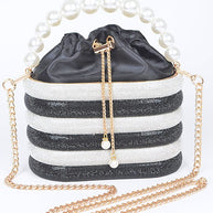 Pearl Handle Rhinestone Statement Bucket Clutch-Artini Accessories-[option4]-[option5]-[option6]-[option7]-[option8]-Shop-Boutique-Clothing-for-Women-Online