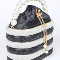 Pearl Handle Rhinestone Statement Bucket Clutch-Artini Accessories-[option4]-[option5]-[option6]-[option7]-[option8]-Shop-Boutique-Clothing-for-Women-Online